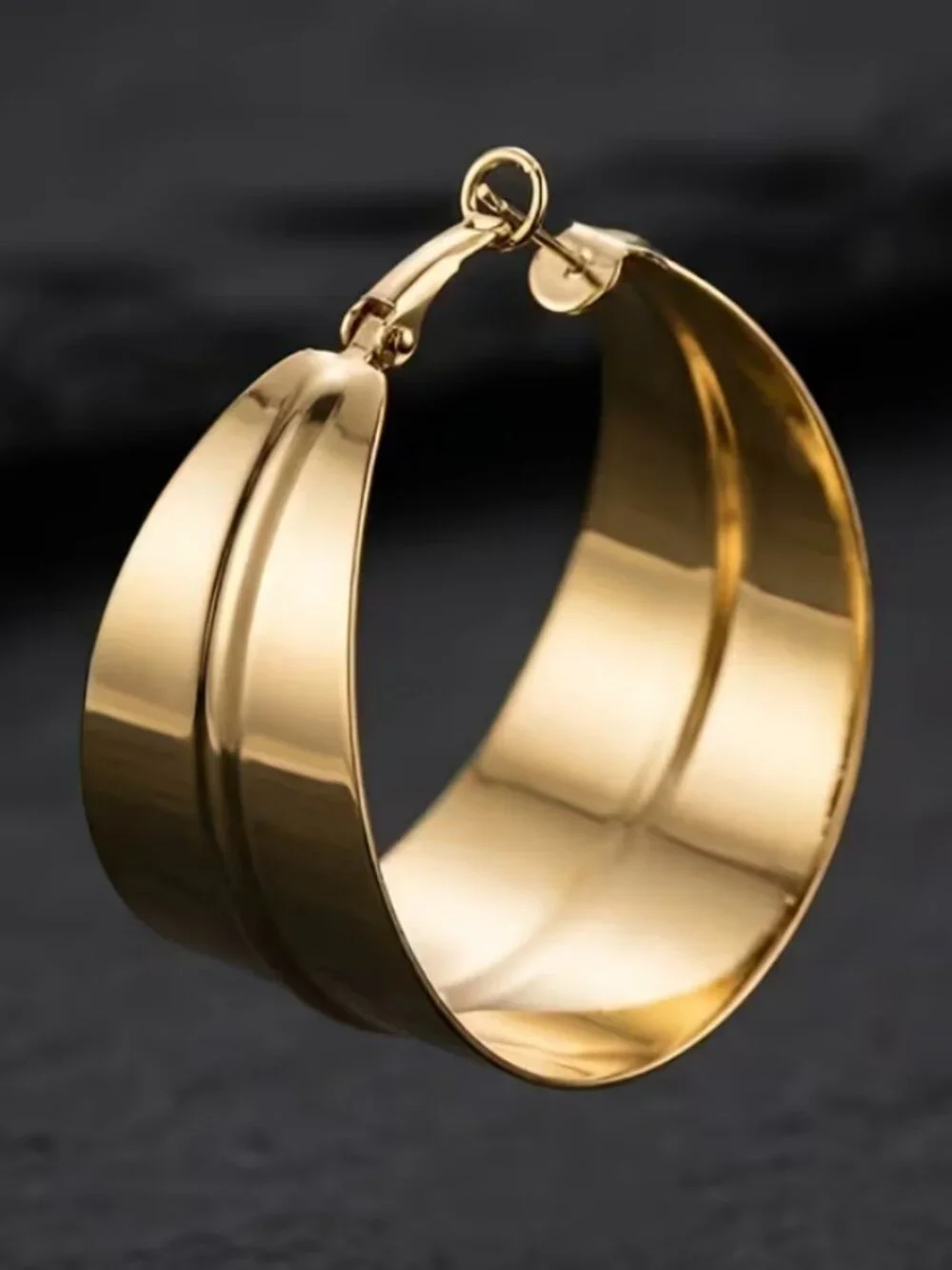 14K Gold Womens Large Chunky Etched Hoop Earrings Big 14 K Silver Hoops Jewelry